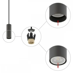 Lampa Wisząca FOURTY S Ciemny Szary 1xGU10 R35 * Nowodvorski Clearance