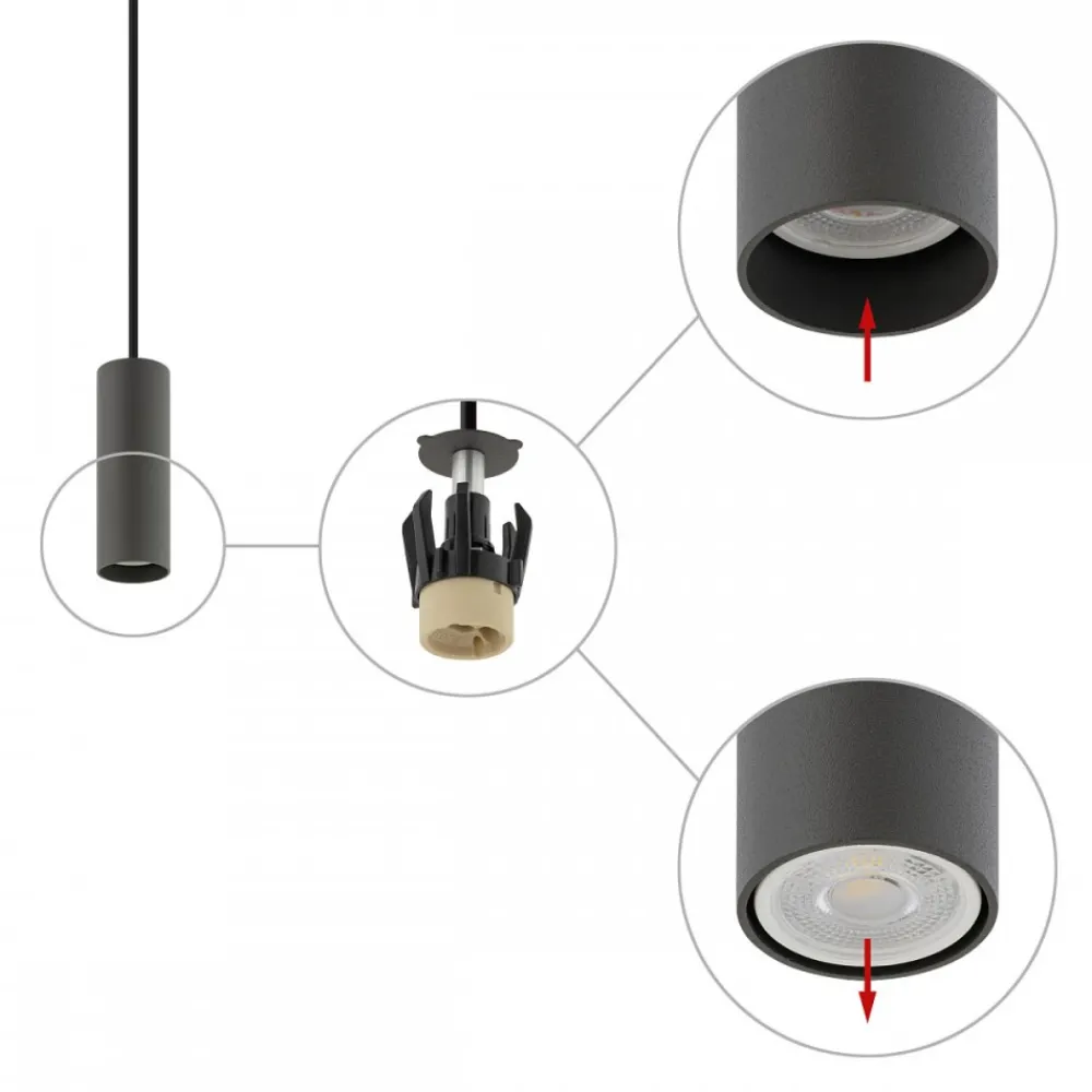 Lampa Wisząca FOURTY S Ciemny Szary 1xGU10 R35 * Nowodvorski Clearance