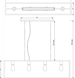 Lampa Wisząca FRAME Czarny 4xE27