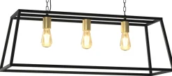 Lampa Wisząca FRAME Czarny Złoty 3xE27 * Luminex Outlet