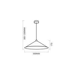 Lampa Wisząca FUJI Czarny Złoty Kompozyt 1xE27 50cm * Eko-light Sale