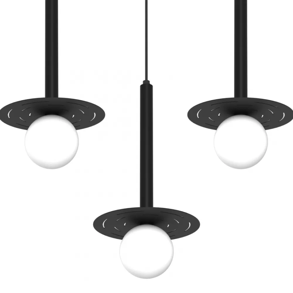 Lampa Wisząca FUTURA Czarny Biały Szklane Klosze 3xG9 * Eko-light Online