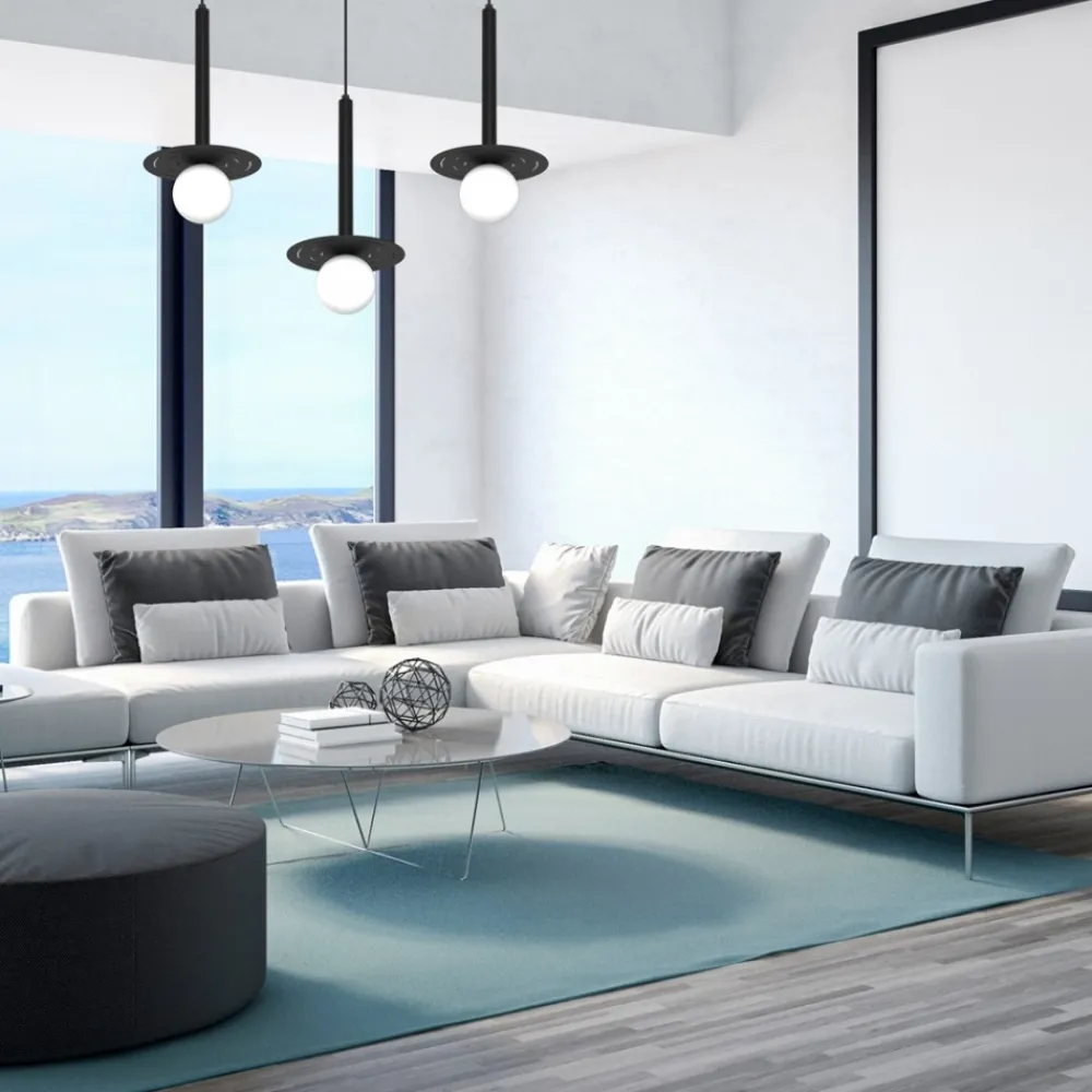 Lampa Wisząca FUTURA Czarny Biały Szklane Klosze 3xG9 * Eko-light Online