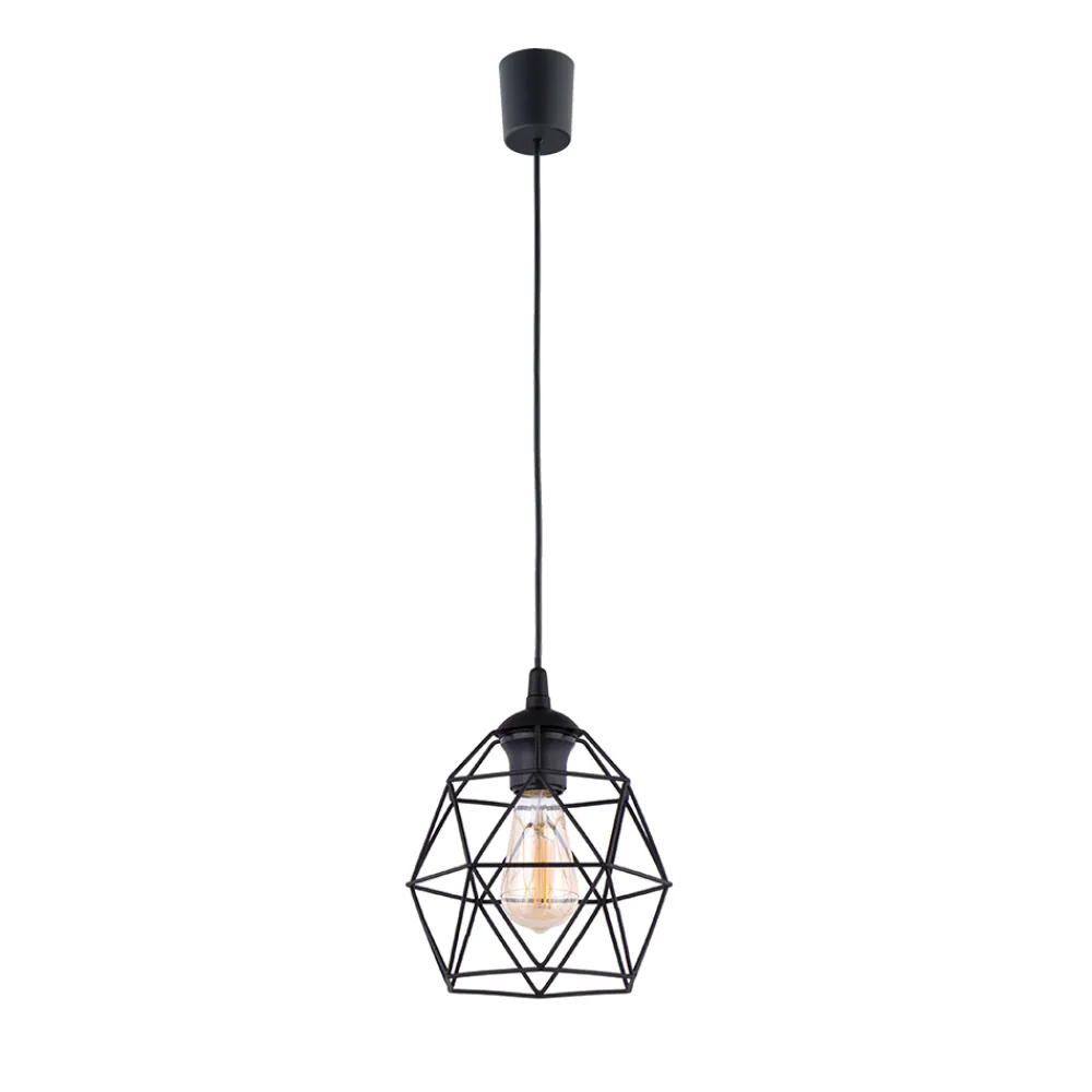 Lampa Wisząca GALAXY Czarny Metalowy Klosz 1xE27 20cm K * TK Lighting Sale