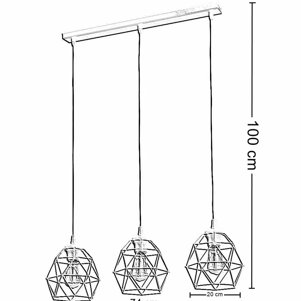 Lampa Wisząca GALAXY Czarny Metalowe Klosze 3xE27 * TK Lighting Online