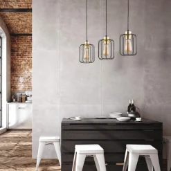 Lampa Wisząca GALAXY NEW Czarny Złoty Metalowe Klosze 3xE27 * TK Lighting Online