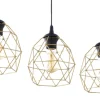 Lampa Wisząca GALAXY Złoty Czarny Metalowy Klosz 1xE27 20cm * TK Lighting Best