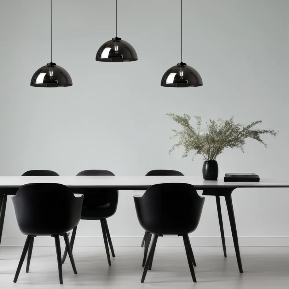 Lampa wisząca GAMMA Czarna Szklana 1xE27 30cm * Eko-light