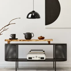 Lampa wisząca GAMMA Czarna Szklana 1xE27 30cm * Eko-light