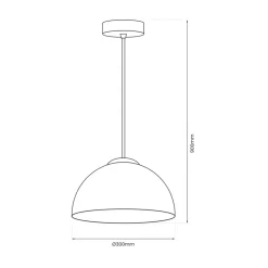 Lampa wisząca GAMMA Czarna Szklana 1xE27 30cm * Eko-light