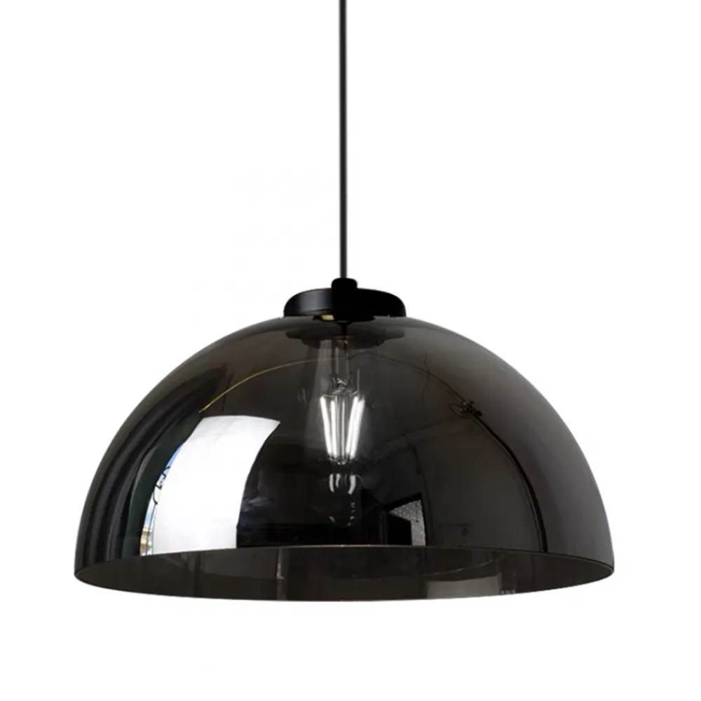 Lampa wisząca GAMMA Czarna Szklana 1xE27 30cm * Eko-light