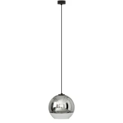 Lampa Wisząca GLOBE PLUS Czarny Srebrny Szklany Klosz 1xE27 25 cm * Nowodvorski Best