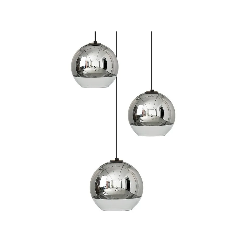 Lampa Wisząca GLOBE PLUS Czarny Srebrny Szklany Klosz 1xE27 25 cm * Nowodvorski Best