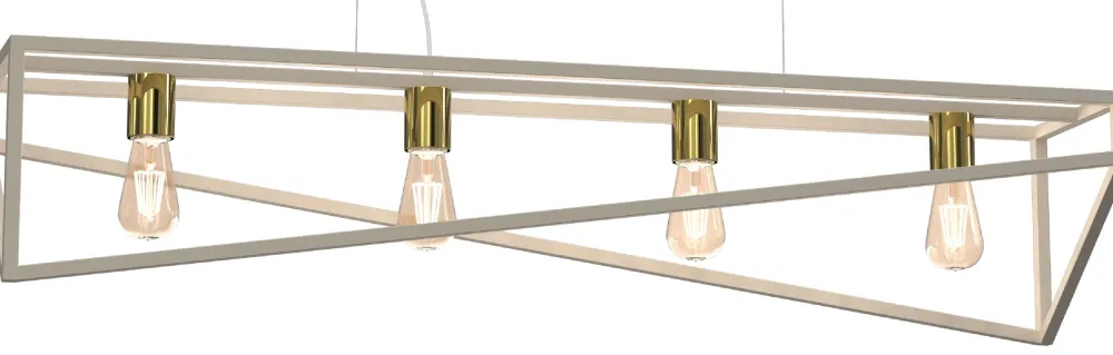 Lampa Wisząca GOTE Beżowy Złoty 4xE27 * Luminex Hot