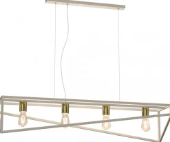 Lampa Wisząca GOTE Beżowy Złoty 4xE27 * Luminex Hot