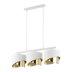 Lampa Wisząca GRANT Biały Złoty Abażury 3xE27 * TK Lighting Outlet