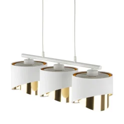 Lampa Wisząca GRANT Biały Złoty Abażury 3xE27 * TK Lighting Outlet