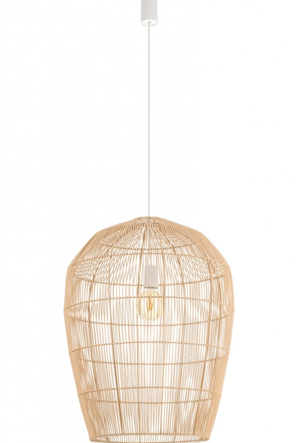 Lampa Wisząca HAITI Biały Brązowy Abażur 1xE27 53,5cm * Nowodvorski Hot