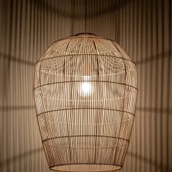 Lampa Wisząca HAITI Biały Brązowy Abażur 1xE27 53,5cm * Nowodvorski Hot