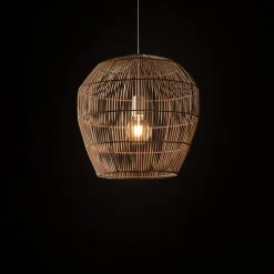 Lampa Wisząca HAITI Biały Brązowy Abażur 1xE27 43cm * Nowodvorski Hot