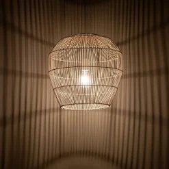 Lampa Wisząca HAITI Biały Brązowy Abażur 1xE27 43cm * Nowodvorski Hot
