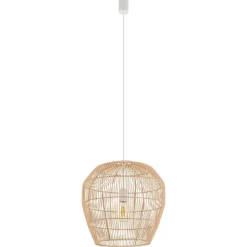 Lampa Wisząca HAITI Biały Brązowy Abażur 1xE27 43cm * Nowodvorski Hot