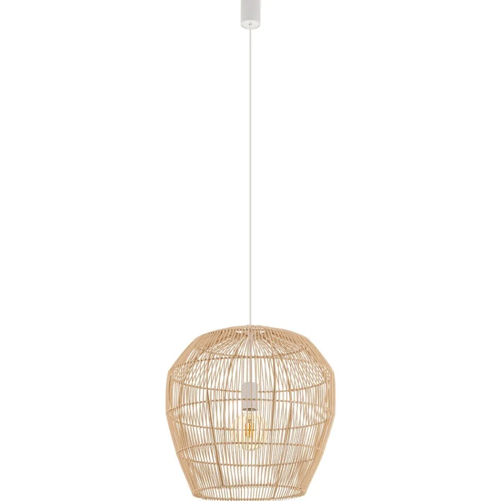 Lampa Wisząca HAITI Biały Brązowy Abażur 1xE27 43cm * Nowodvorski Hot