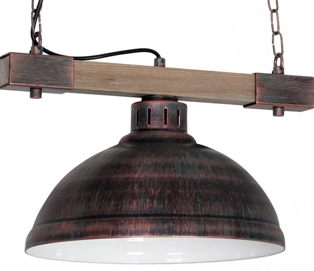 Lampa Wisząca HAKON Brązowy Biały Metalowy Klosz 1xE27 * Luminex Online