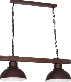 Lampa Wisząca HAKON Ciemny Brąz Metalowy Klosz 2xE27