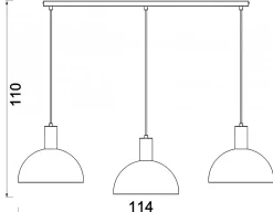 Lampa Wisząca HANDA Beżowy Biały Metalowy Klosz 3xE27 * Luminex New