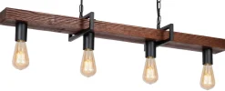 Lampa Wisząca HARD Czarny Brązowy 4xE27 * Luminex Online