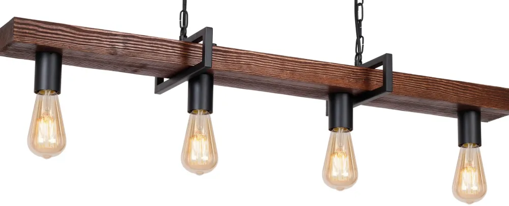 Lampa Wisząca HARD Czarny Brązowy 4xE27 * Luminex Online