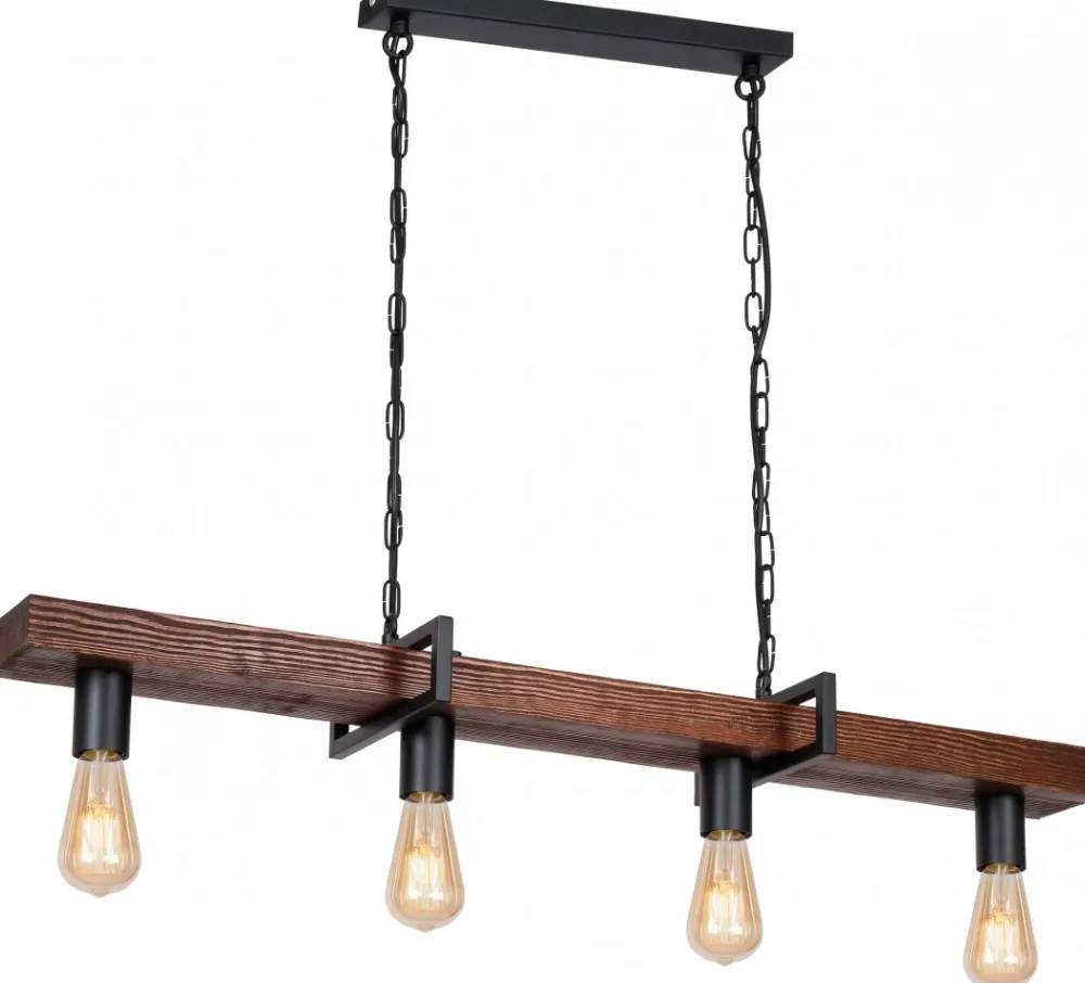 Lampa Wisząca HARD Czarny Brązowy 4xE27 * Luminex Online