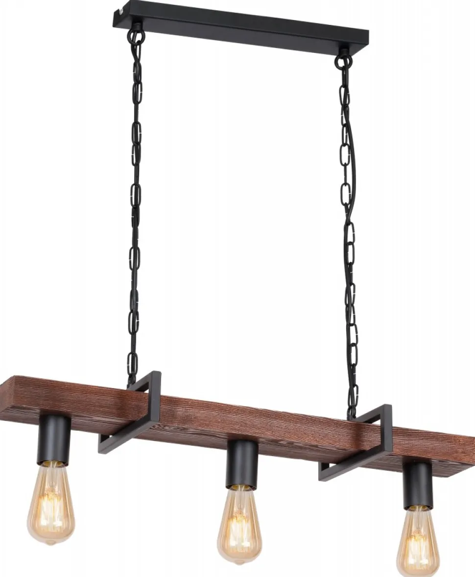 Lampa Wisząca HARD Czarny Brązowy 3xE27
