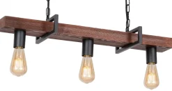 Lampa Wisząca HARD Czarny Brązowy 3xE27