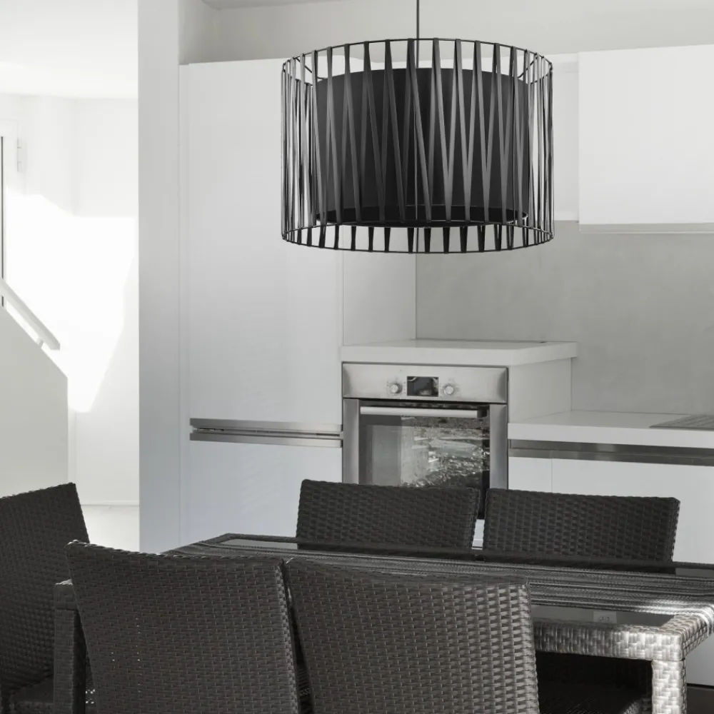Lampa Wisząca HARMONY Czarny Abażur 3xE27 50cm * TK Lighting