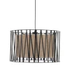 Lampa Wisząca HARMONY Czarny Beżowy Abażur 3xE27 50cm * TK Lighting Clearance