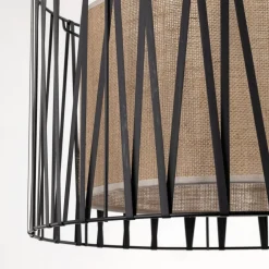 Lampa Wisząca HARMONY Czarny Beżowy Abażur 3xE27 50cm * TK Lighting Clearance