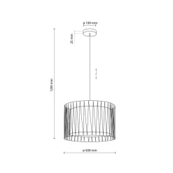 Lampa Wisząca HARMONY Czarny Beżowy Abażur 3xE27 50cm * TK Lighting Clearance