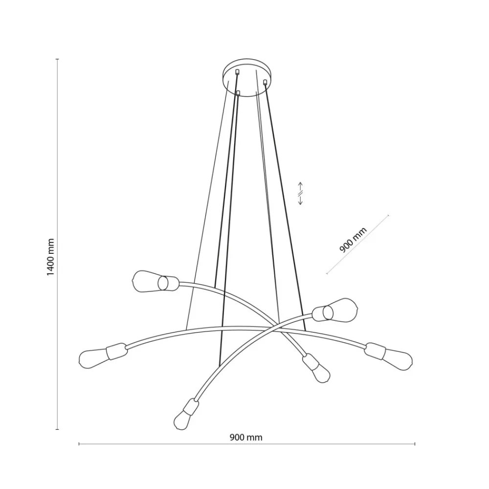 Lampa Wisząca HELIX Biały Złoty Loft 6xE27 * TK Lighting Sale