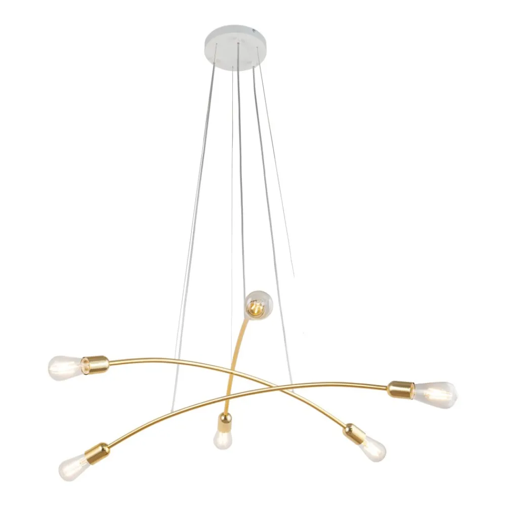 Lampa Wisząca HELIX Biały Złoty Loft 6xE27 * TK Lighting Sale