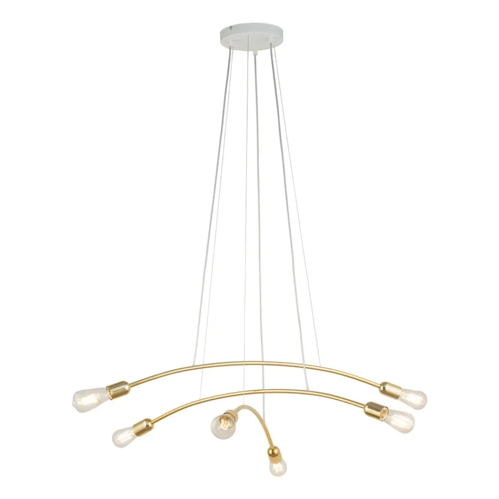 Lampa Wisząca HELIX Biały Złoty Loft 6xE27 * TK Lighting Sale