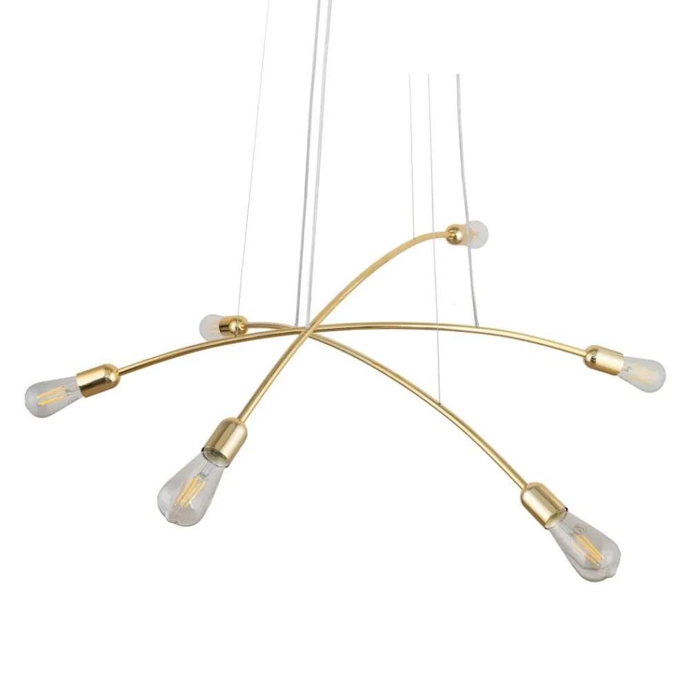 Lampa Wisząca HELIX Biały Złoty Loft 6xE27 * TK Lighting Sale