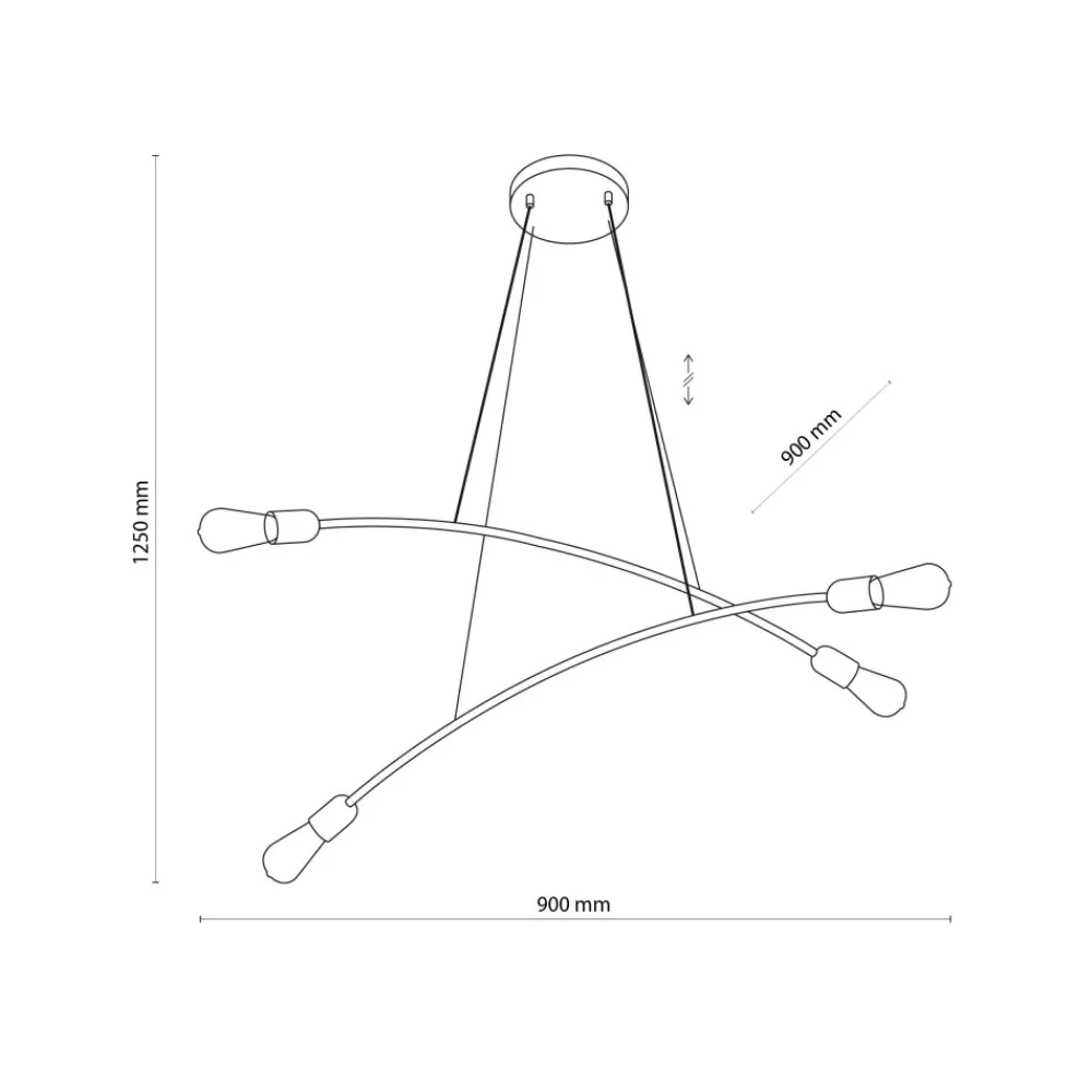 Lampa Wisząca HELIX Czarny Loft 4xE27 * TK Lighting Sale