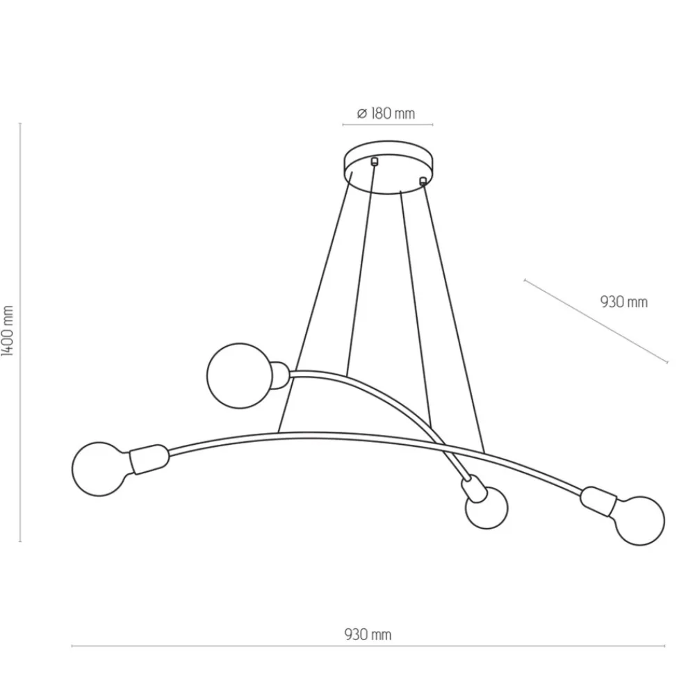 Lampa Wisząca HELIX Czarny Loft 4xE27 * TK Lighting Sale