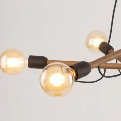 Lampa Wisząca HELIX Czarny Orzech Drewno Loft 6xE27 * TK Lighting New