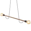 Lampa Wisząca HELIX Czarny Orzech Drewno Loft 2xE27 * TK Lighting New