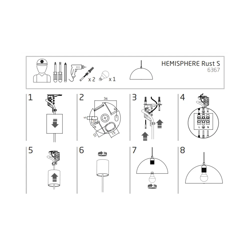 Lampa Wisząca HEMISPHERE Brązowy 1xE27 33cm * Nowodvorski Online