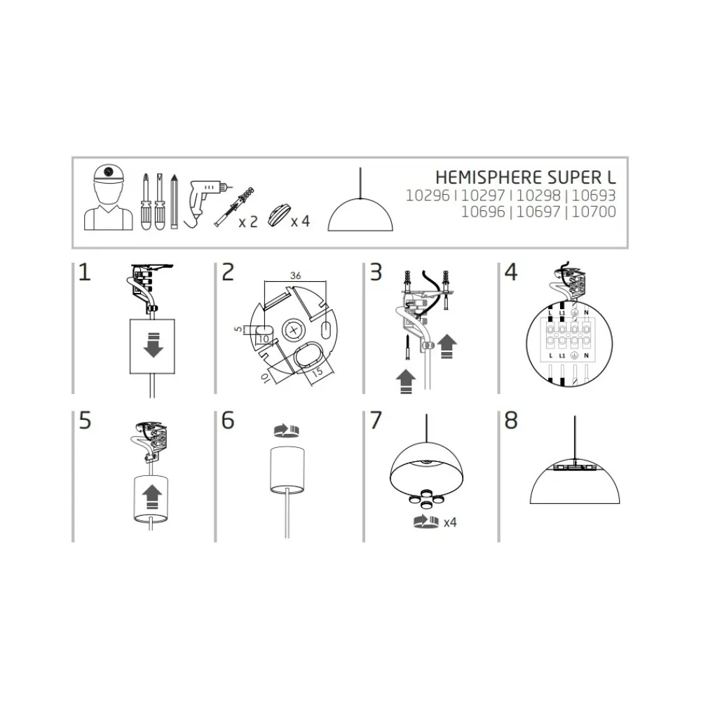 Lampa Wisząca HEMISPHERE L Czarny Złoty Metalowy Klosz 4xGX53 50cm * Nowodvorski Discount