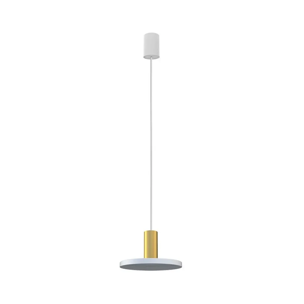 Lampa Wisząca HERMANOS B Biały Złoty 1xGU10 20cm * Nowodvorski Hot